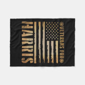  veteranen voor Harris 2024 Military Vets Kam Fleece Deken (Voorkant (Horizontaal))