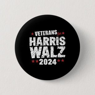 Veteranen voor Harris Waltz 2024 Ronde Button 5,7 Cm