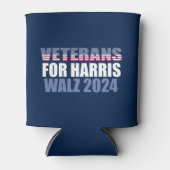 Veteranen voor Harris Walz 2024 Election Blue Blikjeskoeler (Voorkant)