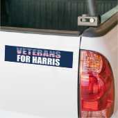 Veteranen voor Harris Walz 2024 Election Blue Bumpersticker (Op Truck)