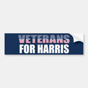 Veteranen voor Harris Walz 2024 Election Blue Bumpersticker