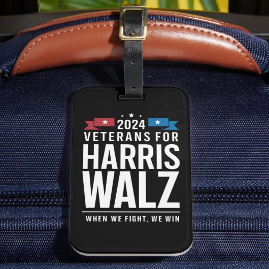 Veteranen voor Harris Walz 2024 Presidential Bagagelabel (Voorkant Insitu 2)