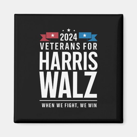 Veteranen voor Harris Walz 2024 Presidential Magneet (Voorkant)