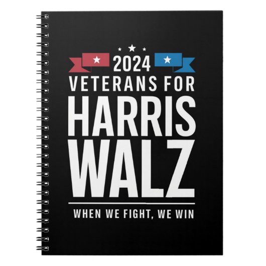 Veteranen voor Harris Walz 2024 Presidential Notitieboek (Voorkant)