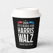 Veteranen voor Harris Walz 2024 Presidential Papieren Bekers (Voorkant)