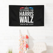Veteranen voor Harris Walz 2024 Presidential Spandoek (Insitu)