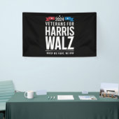 Veteranen voor Harris Walz 2024 Presidential Spandoek (Beurs)