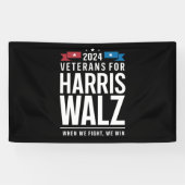 Veteranen voor Harris Walz 2024 Presidential Spandoek (Horizontaal)