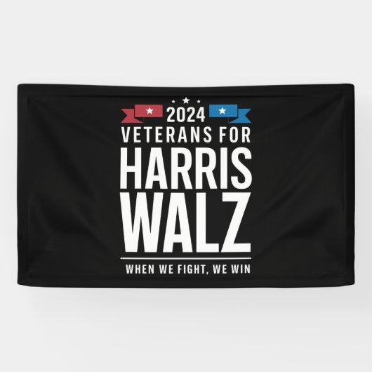 Veteranen voor Harris Walz 2024 Presidential Spandoek (Horizontaal)