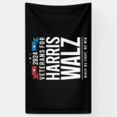 Veteranen voor Harris Walz 2024 Presidential Spandoek (Verticaal)