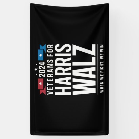 Veteranen voor Harris Walz 2024 Presidential Spandoek (Verticaal)