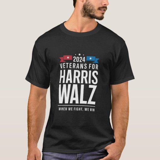 Veteranen voor Harris Walz 2024 Presidential T-shirt (Voorkant)