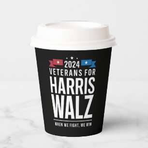 Veteranen Voor Harris Walz 2024 Presidentieel Papieren Bekers