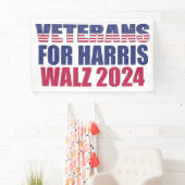 Veteranen voor Harris Walz 2024 Verkiezing Patriot Spandoek (Insitu)
