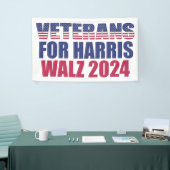 Veteranen voor Harris Walz 2024 Verkiezing Patriot Spandoek (Beurs)