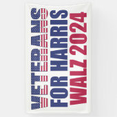 Veteranen voor Harris Walz 2024 Verkiezing Patriot Spandoek (Verticaal)