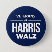 Veteranen voor Harris Walz Ronde Button 7,6 Cm (Voorkant)