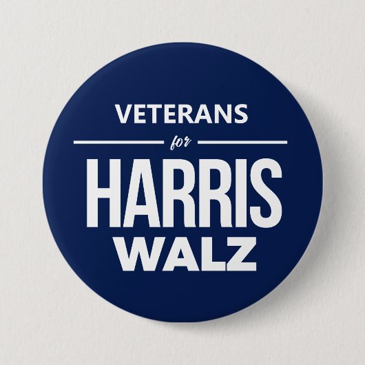 Veteranen voor Harris Walz Ronde Button 7,6 Cm (Voorkant)