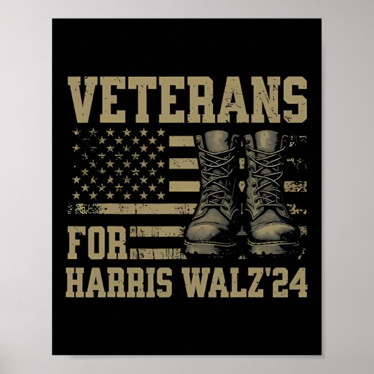 Veteranen voor Harris Wheimer Waltz 2024 President Poster (Voorkant)