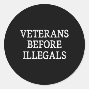 Veteranen vóór Illegals Stijl Ronde Sticker