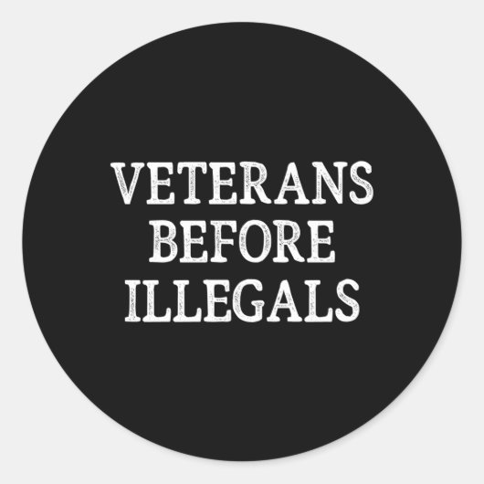 Veteranen vóór Illegals Stijl Ronde Sticker (Voorkant)