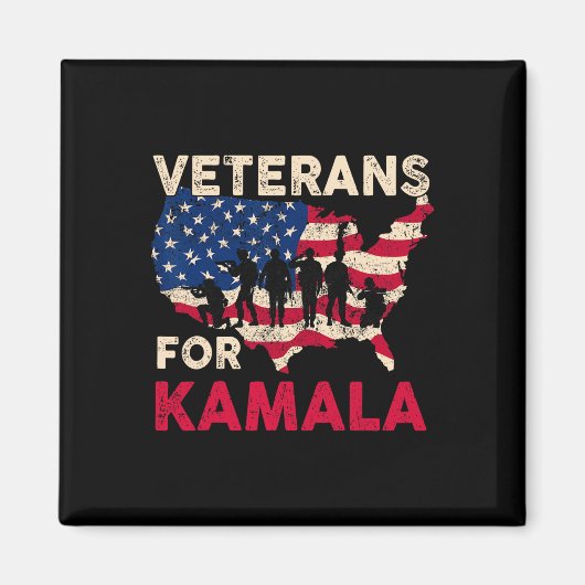 Veteranen voor Kamala American Flag Army Support K Magneet (Voorkant)