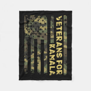 Veteranen voor Kamala Camouflage Amerikaanse vlag Fleece Deken