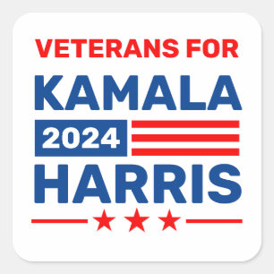 Veteranen voor Kamala Harris 2024 Verkiezingen Sti Vierkante Sticker