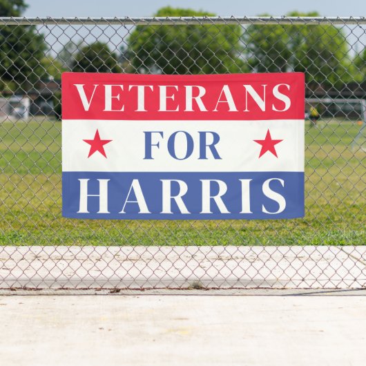 Veteranen voor Kamala Harris President 2024 Spandoek (Insitu)