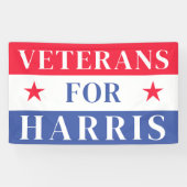 Veteranen voor Kamala Harris President 2024 Spandoek (Horizontaal)