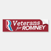 Veteranen voor Romney Bumpersticker CUSTOM COLOR (Voorkant)