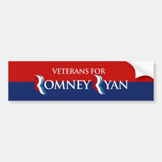 VETERANEN VOOR ROMNEY RYAN -.png Bumpersticker (Voorkant)