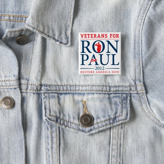 Veteranen voor Ron Paul Retro Button (In situ)