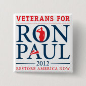 Veteranen voor Ron Paul Retro Button (Voorkant)