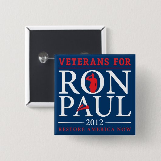 Veteranen voor Ron Paul Retro Button (Voorkant /achterkant)