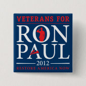 Veteranen voor Ron Paul Retro Button (Voorkant)