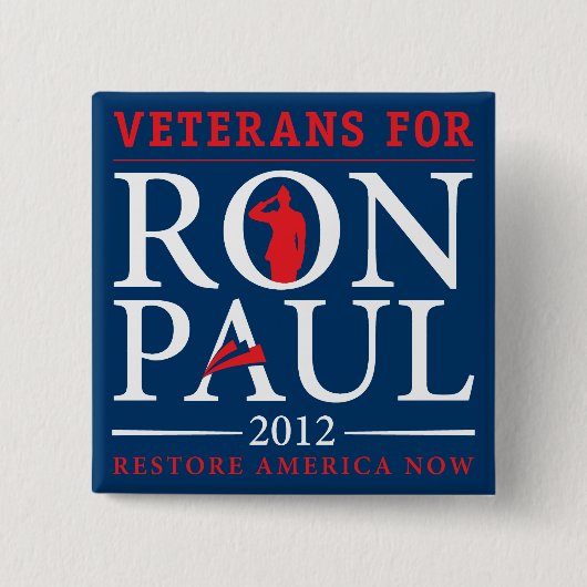 Veteranen voor Ron Paul Retro Button (Voorkant)