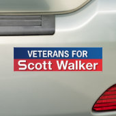 Veteranen voor Scott Walker Bumpersticker (Op auto)