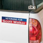 Veteranen voor Scott Walker Bumpersticker (Op Truck)