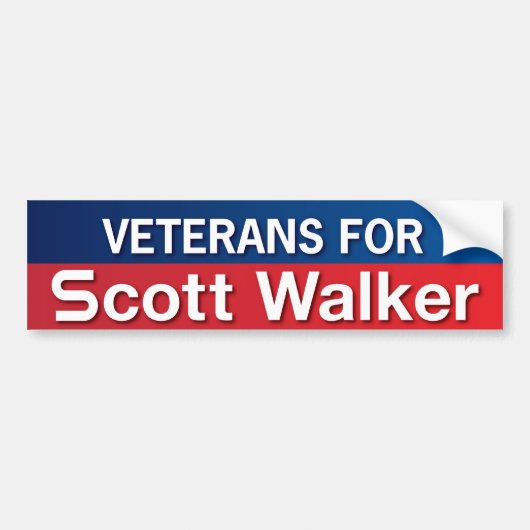 Veteranen voor Scott Walker Bumpersticker (Voorkant)