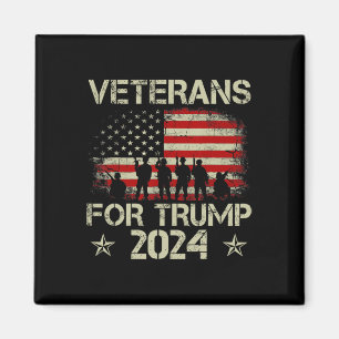 Veteranen voor Trump 2024 Amerikaanse vlag 4 juli Magneet