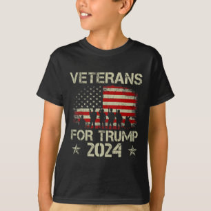 Veteranen voor Trump 2024 Amerikaanse vlag 4 juli T-shirt