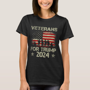 Veteranen voor Trump 2024 Amerikaanse vlag 4 juli T-shirt