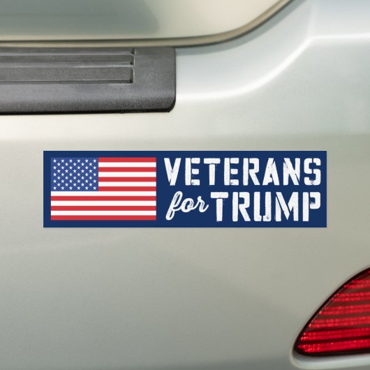Veteranen voor Trump 2024 Bumpersticker (Op auto)