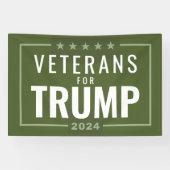 Veteranen voor Trump 2024 - olijfgroen Spandoek (Horizontaal)