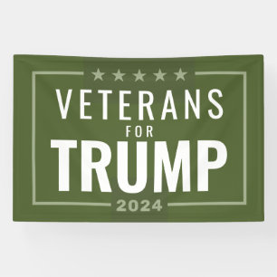 Veteranen voor Trump 2024 - olijfgroen Spandoek