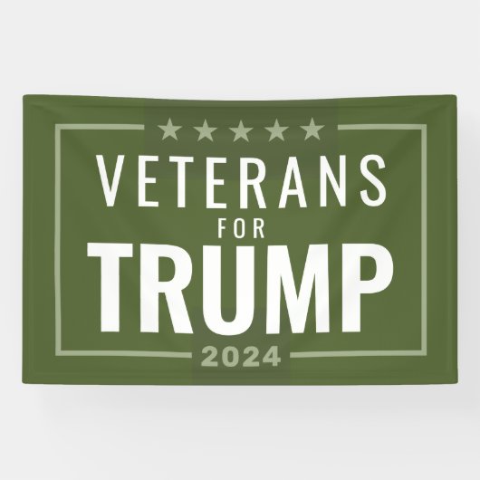 Veteranen voor Trump 2024 - olijfgroen Spandoek (Horizontaal)