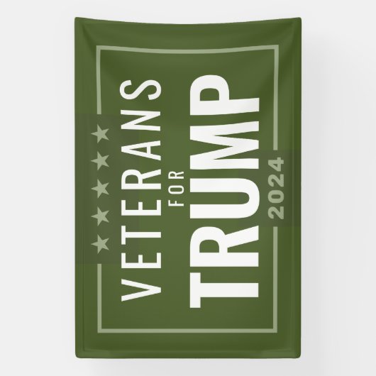 Veteranen voor Trump 2024 - olijfgroen Spandoek (Verticaal)