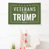 Veteranen voor Trump 2024 - olijfgroen Spandoek (Insitu)