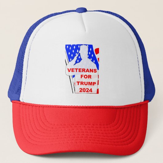 Veteranen voor Trump 2024 Trucker Pet (Voorkant)